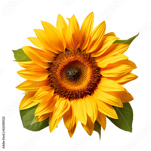 Beautiful sunflower isolated PNG transparent background 