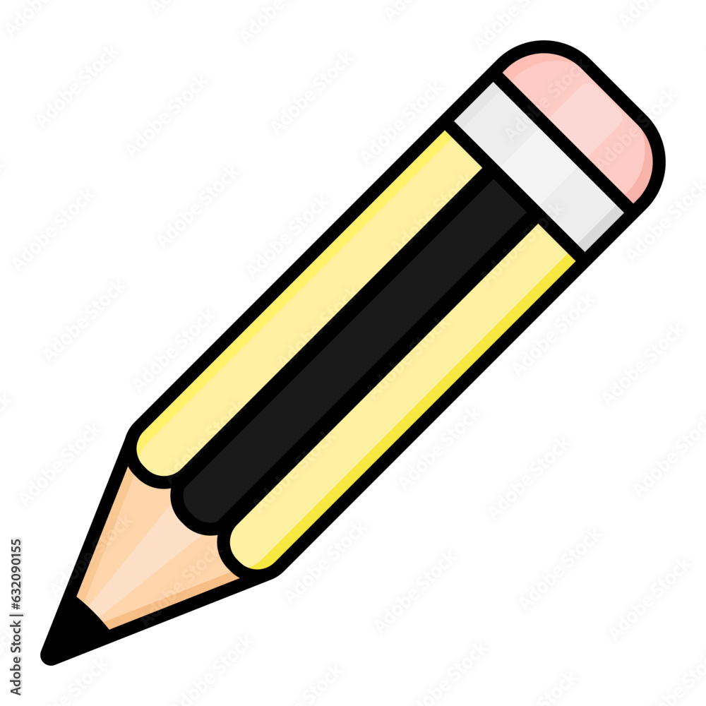 School Pencil with eraser icon symbol. Flat vector illustration School Pencil with eraser icon symbol. Flat vector illustration