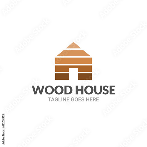 wood house logo icon, cabin logo concept
