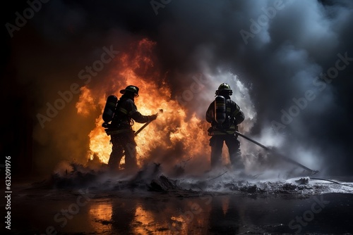 Fire Suppression Undertaken by Seasoned Firefighters. Generative AI