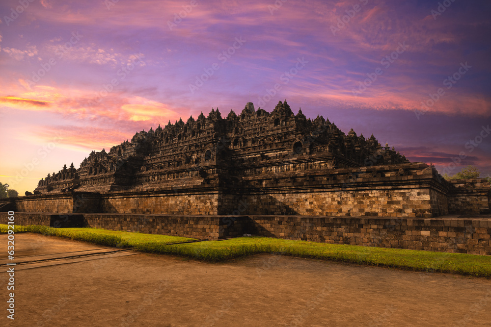 Borobudur or Barabudur, a Mahayana Buddhist temple in Magelang Regency, Java, Indonesia Borobudur or Barabudur, a Mahayana Buddhist temple in Magelang Regency, Java, Indonesia