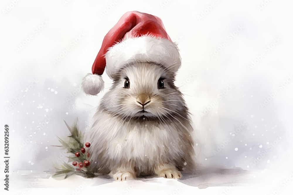 rabbit in santa claus hat rabbit in santa claus hat