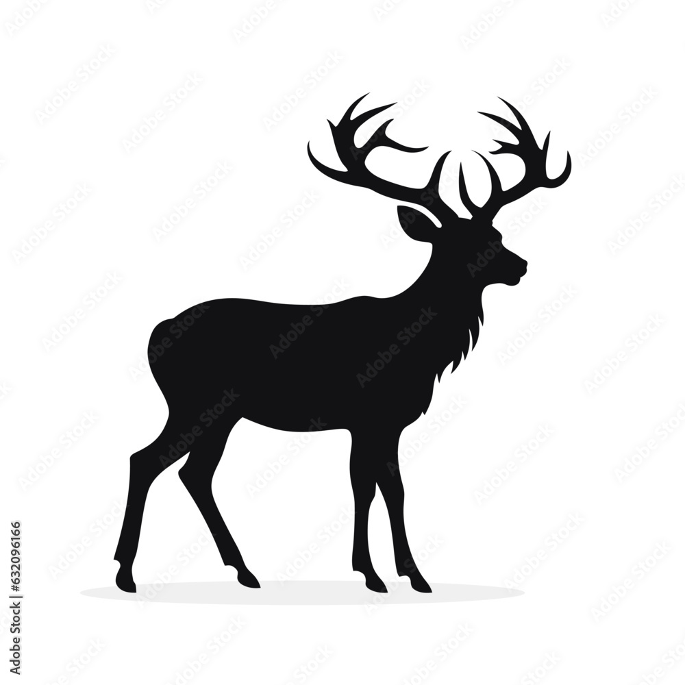 Fototapeta premium deer silhouette on white background. Vector illustration