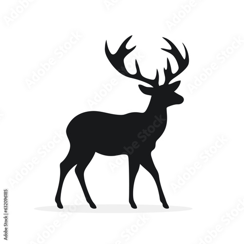 deer silhouette on white background. Vector illustration