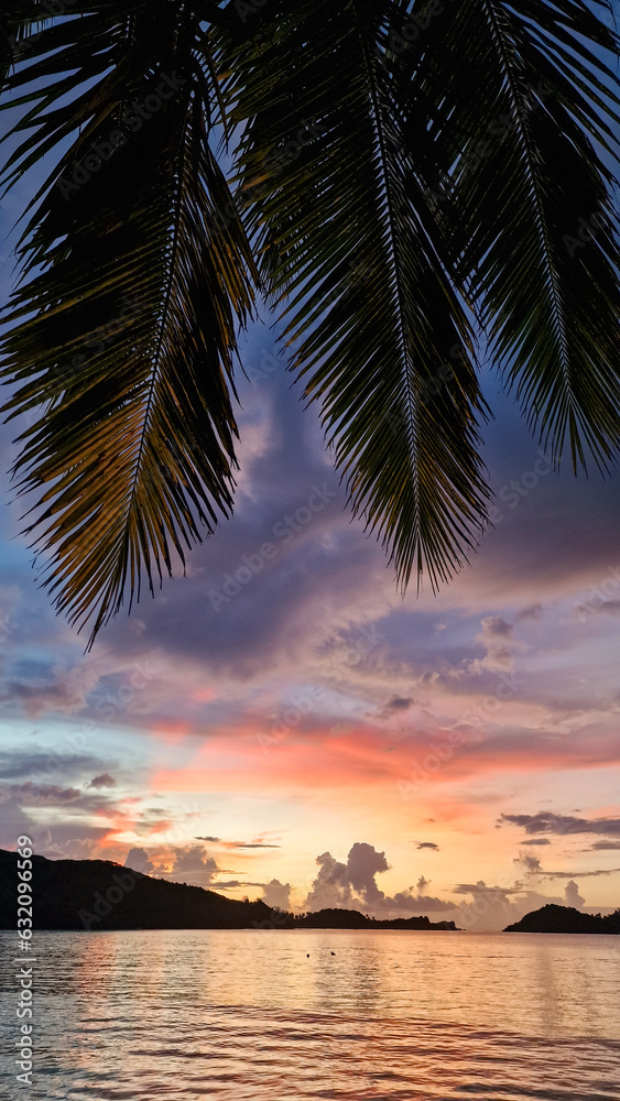 Sunset on an island in Fiji 