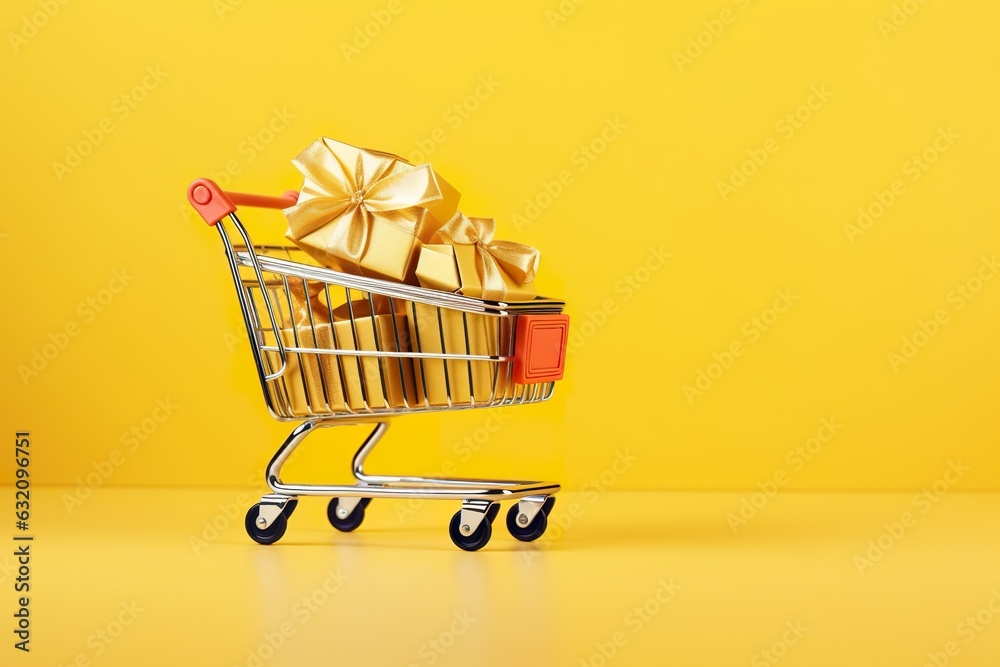 Christmas Shopping Cart Joy: Festive Retail Delight