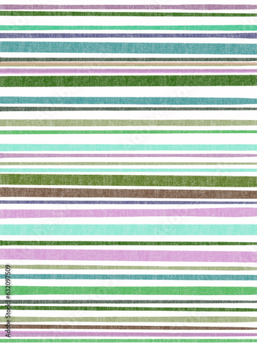 手描き水彩風のストライプ、手描きカラフルなマルチボーダーの背景イラスト、テクスチャのある縞模様のイラスト