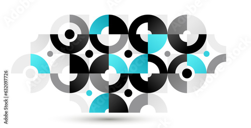 Abstract vector tiling geometric background, Bauhaus style tiles for interior bathroom wallpaper, art style modular geometrical backdrop.