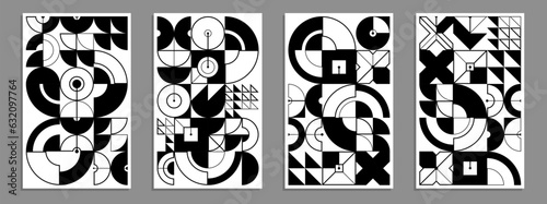 Geometric black and white v...