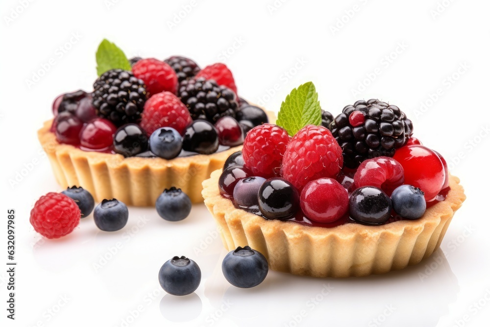 Two berry tarts seasonal. Generate Ai Two berry tarts seasonal. Generate Ai