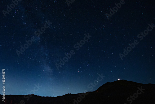 starry night in mountain milky way and constellations apennines