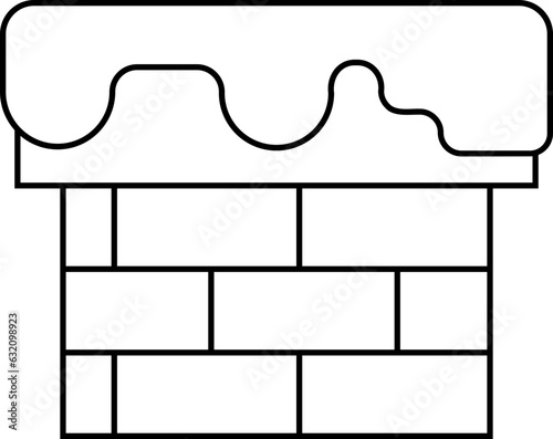 christmas chimney outline icon