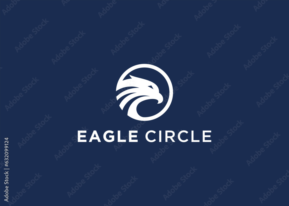 Eagle bird with circle logo design vector silhouette illustration Stock ...