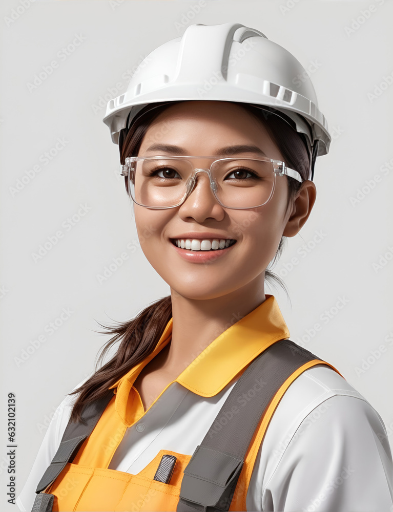 Young female site engineer with a safety vest and hardhat Young female site engineer with a safety vest and hardhat