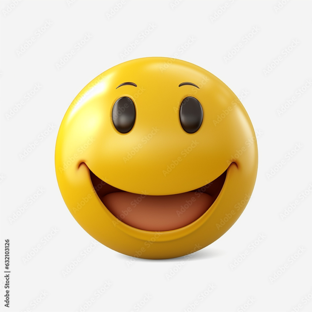 Smiling emoticon 3d illustration