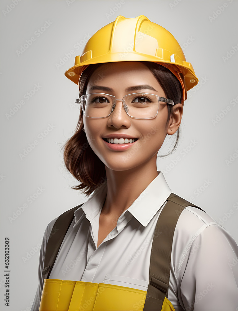 Young female site engineer with a safety vest and hardhat Young female site engineer with a safety vest and hardhat