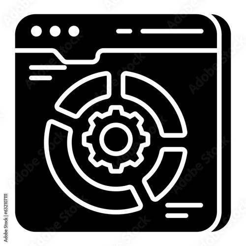 A unique design icon of online analytical management 