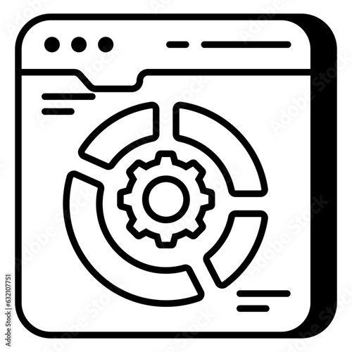 A unique design icon of online analytical management 