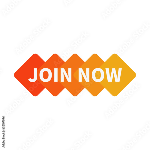 Join Now Banner In Orange Yellow Square Rectangle Shape For Promotion
