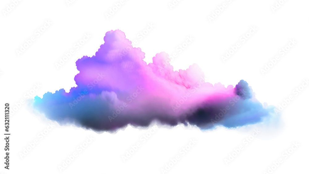 Ethereal Color-Infused Cloudscape in 3D