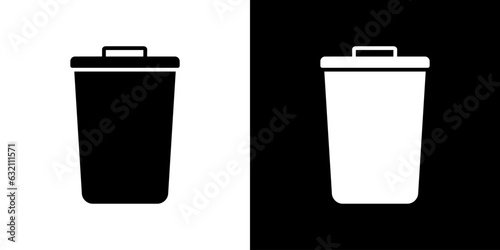 Garbage box for design. Basket simple vector icon. Trash vector illustration.