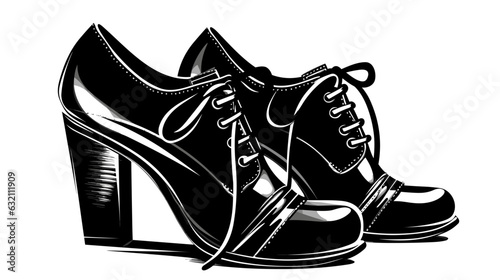 Women's shoes with heels on a white background Vector drawing