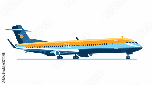 Airplane drawing on white background vector