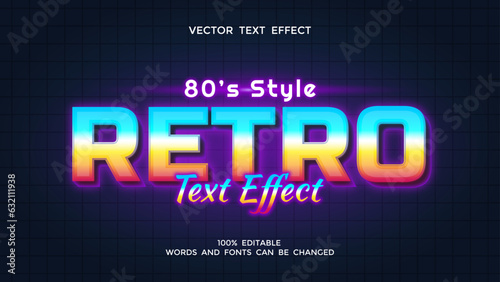 colorful retro editable text effect