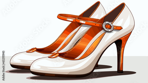 Women's shoes with heels on a white background Vector drawing