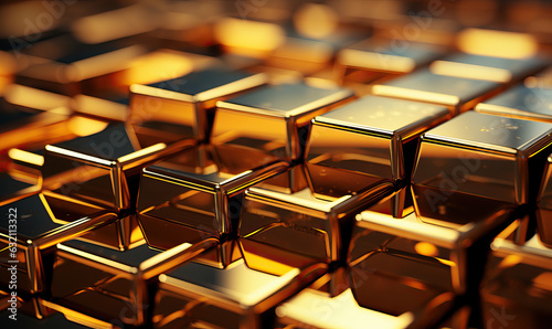 Abstract gold bars as a textural background.