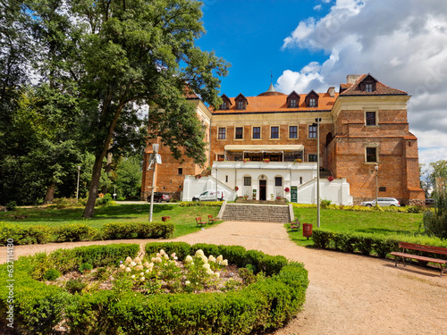 Uniejow, Poland August 4, 2023 : Gothic castle in Uniejow. Poland