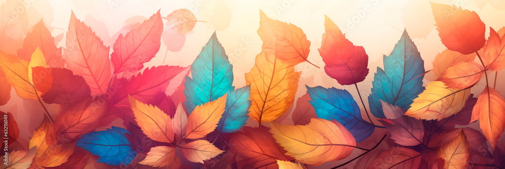 inspired by the colors and textures of autumn leaves, with gradient transitions.