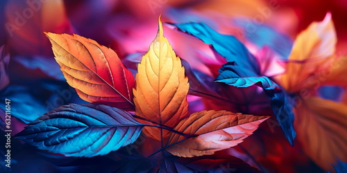 inspired by the colors and textures of autumn leaves, with gradient transitions.