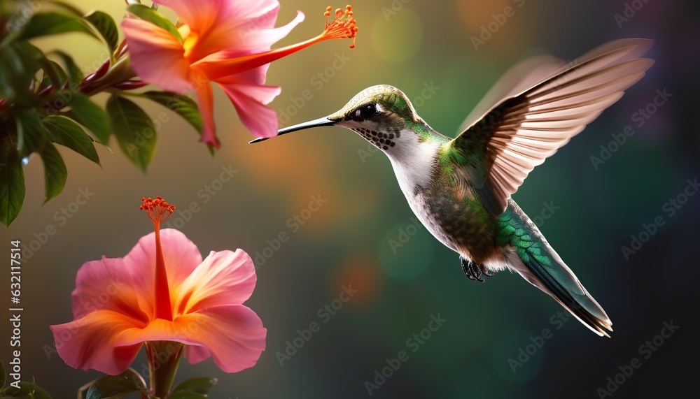 Fototapeta premium Graceful Hummingbird: Nature's Aerial Dancer