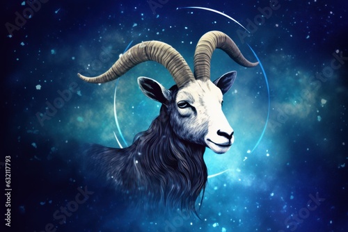 Zodiac goat space. Generate Ai
