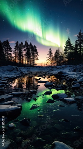 Amazing Shot of the Northern Lights, Insane Reflections over the Lake of the Colorful Sky. © Boss