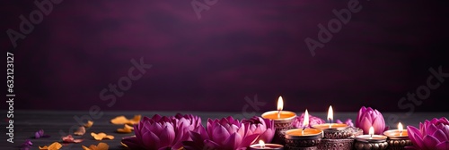 Diwali is an Indian holiday, the festival of fire. Lotus flowers and diyas oil lamps. With Generative AI technology