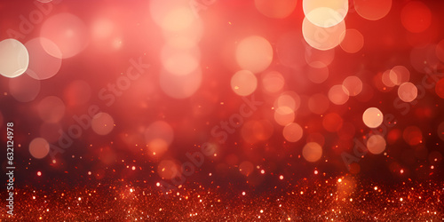Christmas xmas background red abstract valentine, Red glitter bokeh vintage lights, Happy holiday new year, defocused, Christmas lights defocused background, generative Ai 
