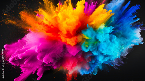 Vibrant Holi Festival: Multicolored Explosion