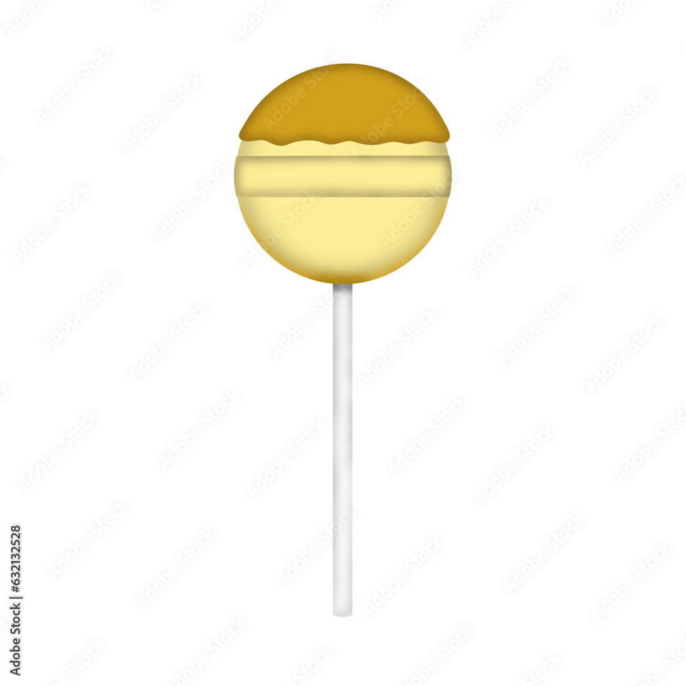 Yellow Lollipop Isolated on White Yellow Lollipop Isolated on White