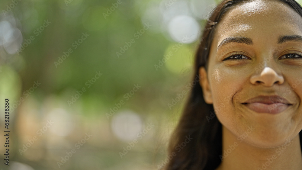 African american woman smiling confident standing at park African american woman smiling confident standing at park