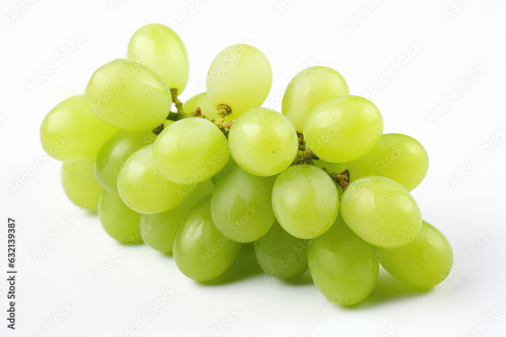 Green Grape Closeup On White Background
