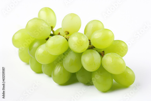 Green Grape Closeup On White Background