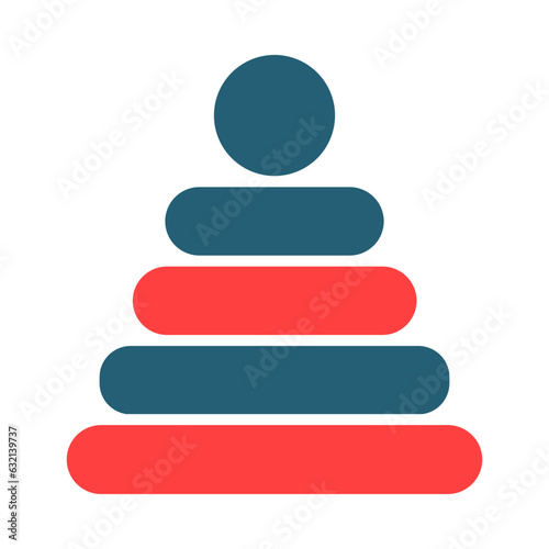 Stacker Glyph Two Color Icon Design