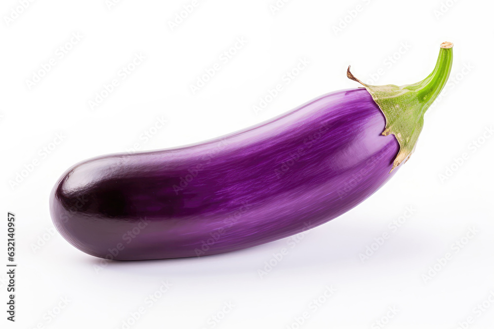 Purple Eggplant Closeup On White Background Purple Eggplant Closeup On White Background