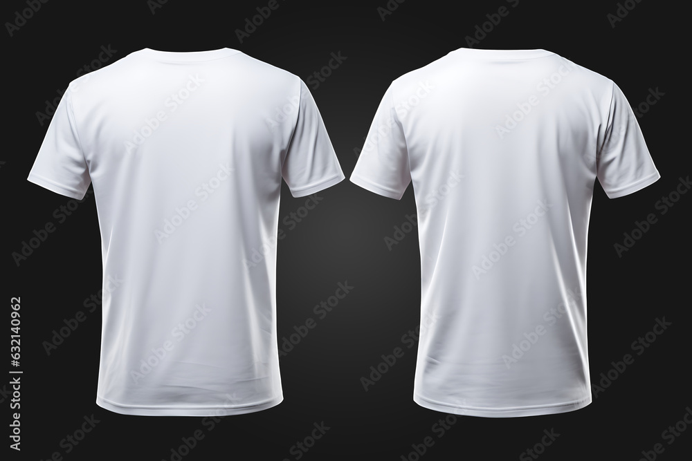 Plain white t-shirt front and back Stock Photo | Adobe Stock