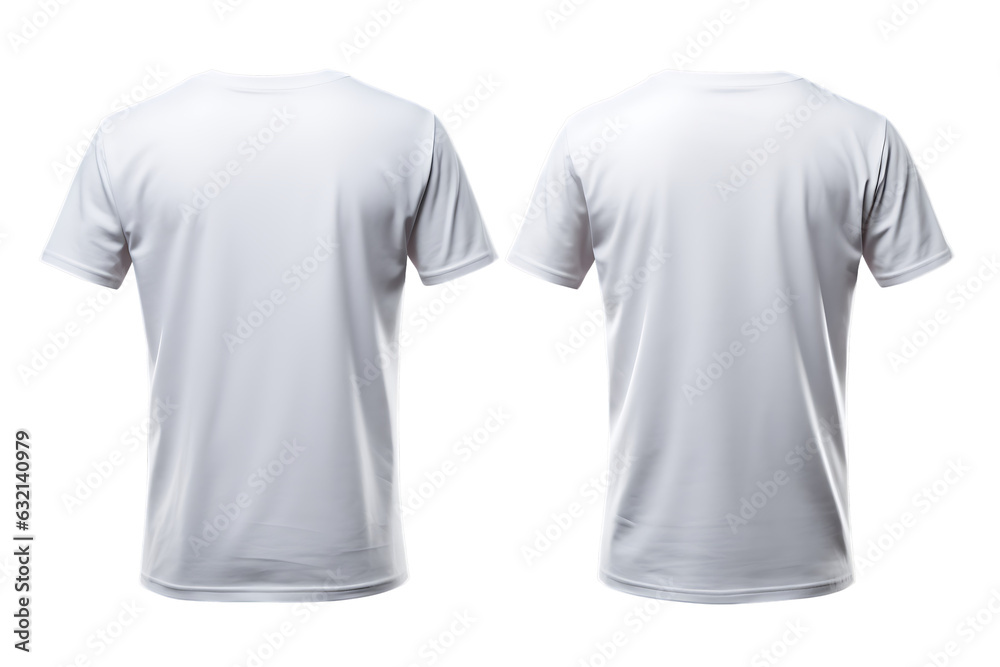 Plain white t-shirt front and back for PNG mockup Stock Photo | Adobe Stock