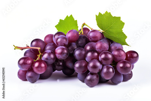 Purple Grapes Closeup On White Background