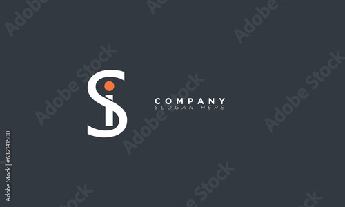 SI Alphabet letters Initials Monogram logo IS, S and I