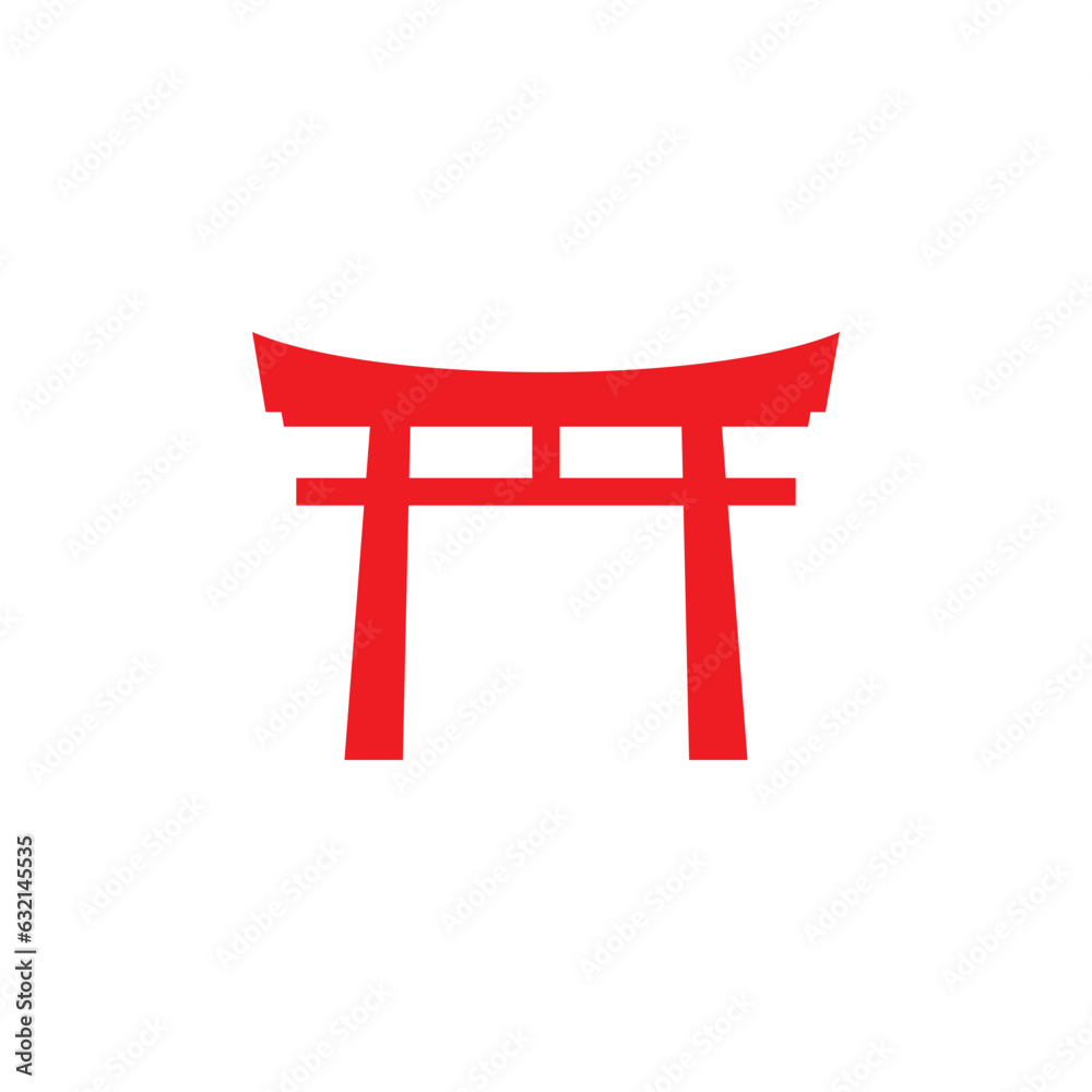 Torii Japan Gate icon on a white background Torii Japan Gate icon on a white background
